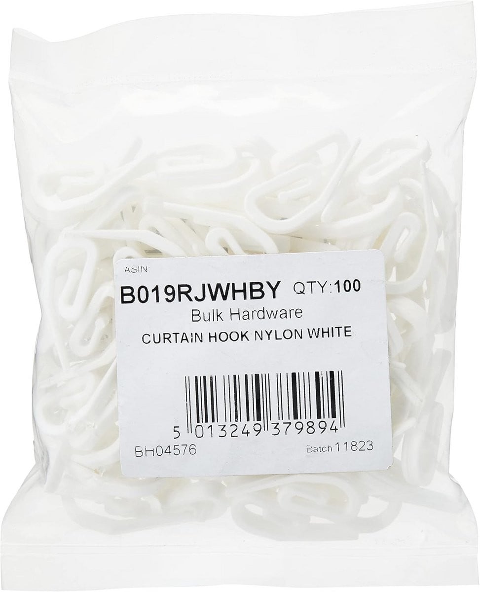 Nylon Gordijnhaken 100 stuks - Wit