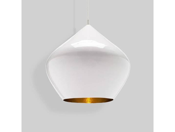 Beat Fat LED-Hängelampe, weiß, Ø 24 cm - Tom Dixon - Wohnzimmer - Design - Messing - Einflammig