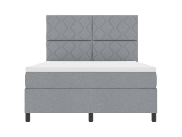 Taschenfederkern Matratze Modernes Design Boxspringbett Hellgrau 160 x 200 Boxspringbett mit Matratze mit LED Hellgrau 160x200 cm Stoff Polsterbett mit Kopfteil verstellbar Taschenfederkern