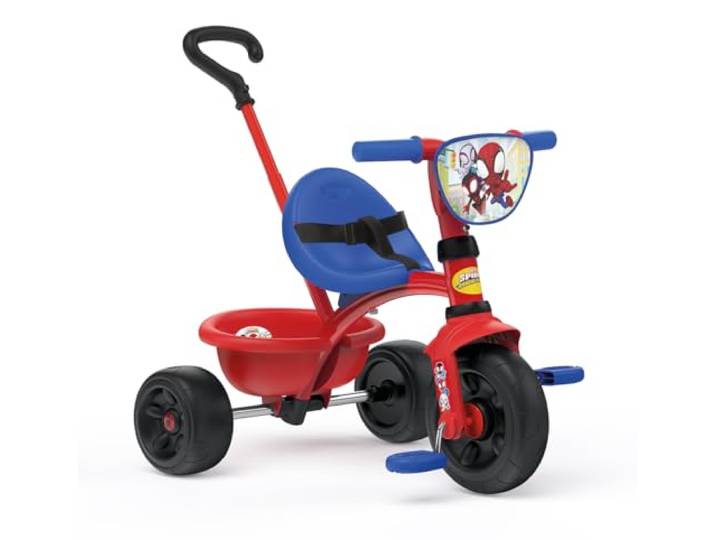 Smoby - Spidey - Be Fun Driewieler - Evolutionaire Kinderfiets - Verstelbare en Afneembare Ouderstang - Van 15 Maanden tot 4 Jaar - Gemaakt in Spanje