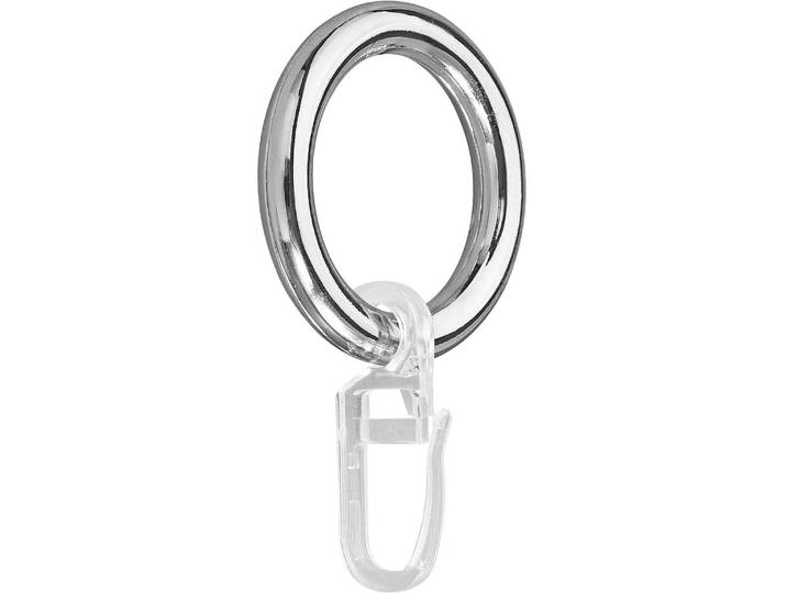 Gardinenring GARESA Kunststoffring mit Haken Gr. 1, grau (chromfarben), Ø:20cm, Gardinenbefestigungen, Gardinenring, für Durchmesser bis 20mm, einfache Montage