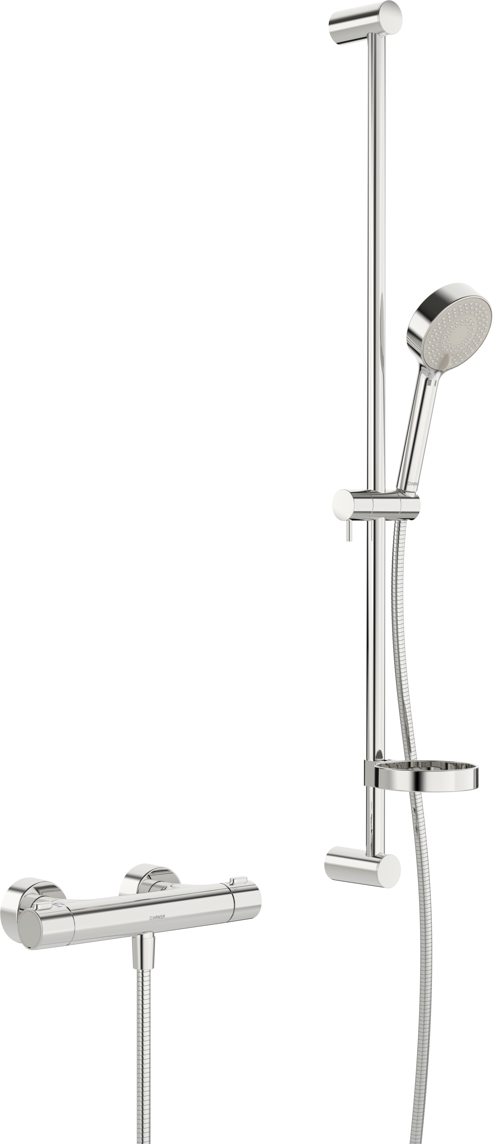 set de rénovation Hansa Hansaprisma 48080131 chromé , en saillie, thermostatique de douche avec barre