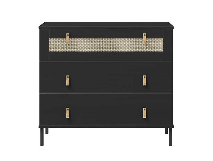 Woodroom Valencia - Sideboard Kiefer massiv lackiert 90x80x40 cm Kommode Schrank schwarz