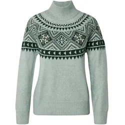 Tchibo - Norweger-Strickpullover - Damen - Gr. XL - grün/jacquard