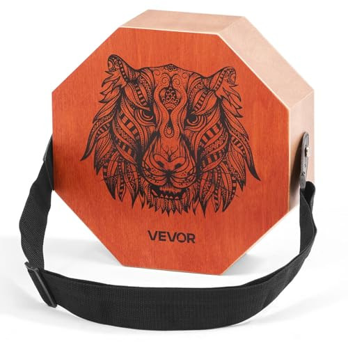 VEVOR Cajon Box Drum met interne gitaarsnaren, berkenhouten slagdoos met verstelbare riem, B/D/H: 29,5 x 29,5 x 10,2 cm
