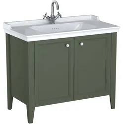 VitrA Valarte Set 100 cm Möbelwaschtisch + Waschtischunterschrank 2 Türen Vintage Grün (Lack),65806 65806