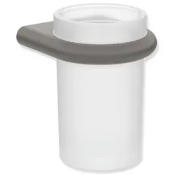 Hewi Serie 480 Glasbecher 480.04.00060SC mit Halter, pulverbeschichtet dunkelgrau perlglimmer tiefmatt