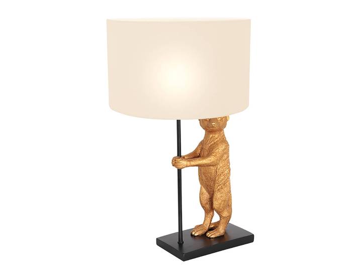 Tischleuchte Animaux Typ A Ø 30cm Schwarz/Weiß Samt E27