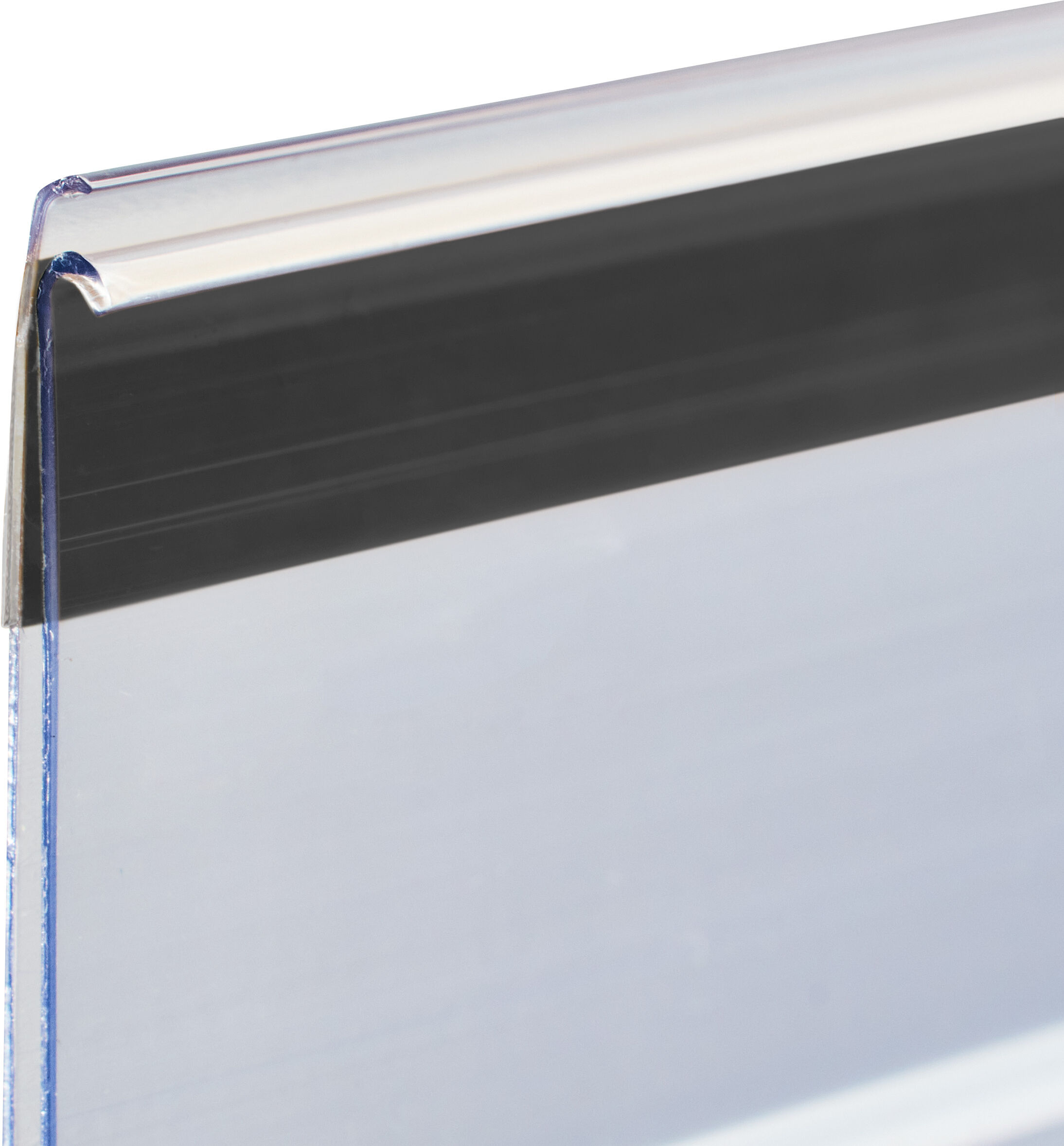 SPRINTIS Réglette porte-étiquette DBR, magnétique, avec rebord 100 mm, PVC, transparent