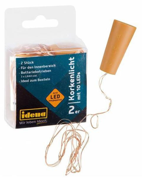 Idena LED Lichterketting met kurken in goud, 90 cm