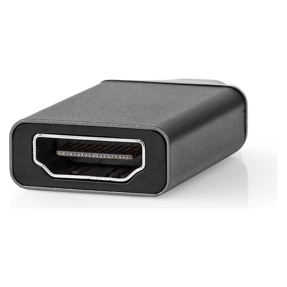 Nedis USB-C Adapter | USB 3.2 Gen 1 | USB-C Stecker | HDMI Ausgang | 4K@60Hz | Rund | Vernickelt (CCGB64650GY)