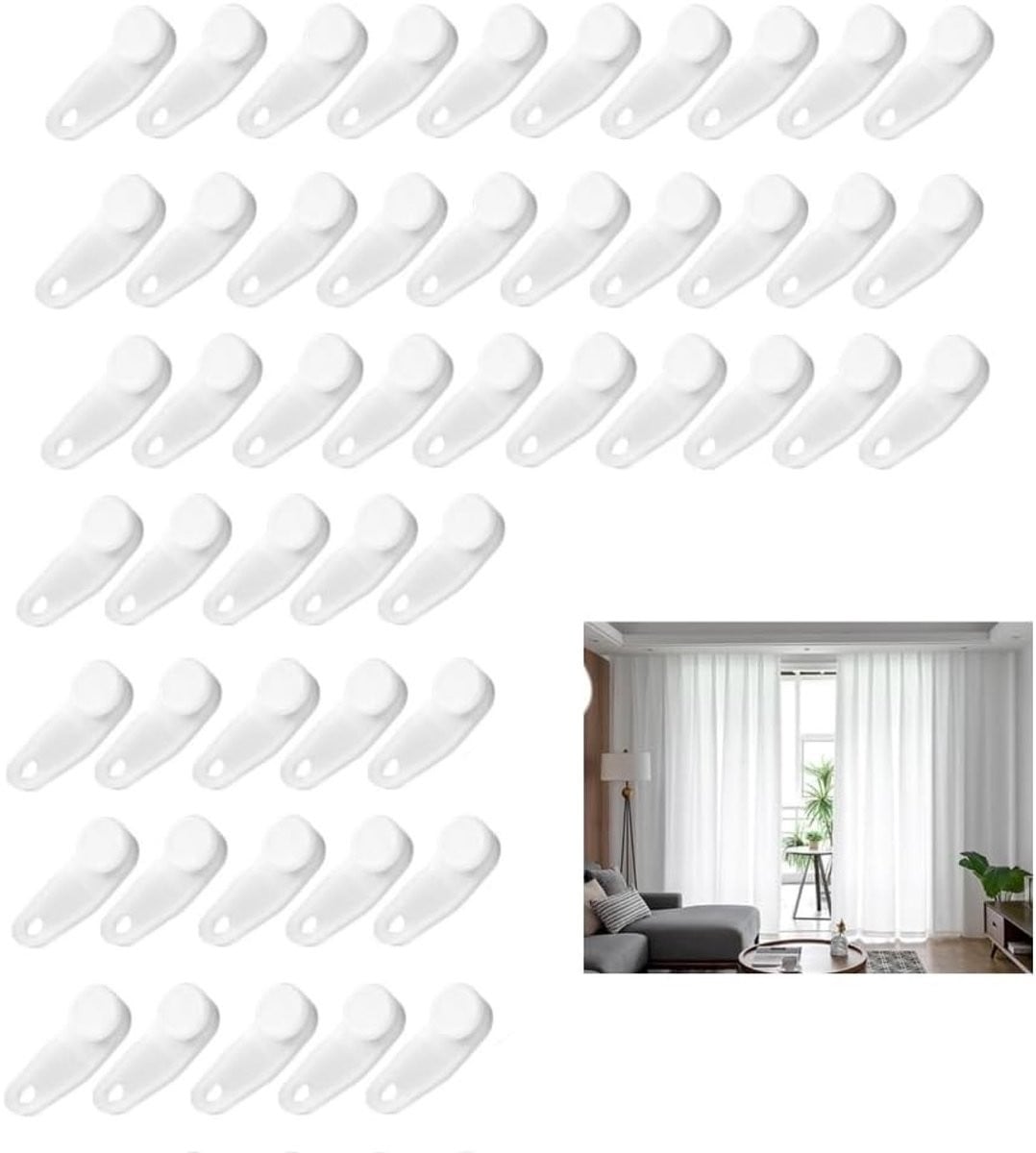 50 stuks Witte Plastic Gordijnhaken voor Plafondrails