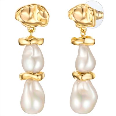Paar Ohrhänger YOKOAMII "Set: Y89", gelb (gelbgold), Ohrringe, Damen, 46,1, mit Perle