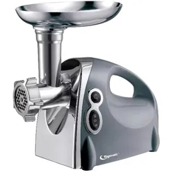 Topmatic MG-1200.3 Silberfarben elektrischer Fleischwolf 1200W Edelstahl Rückwärtslauf, Fleischwolf, Silber