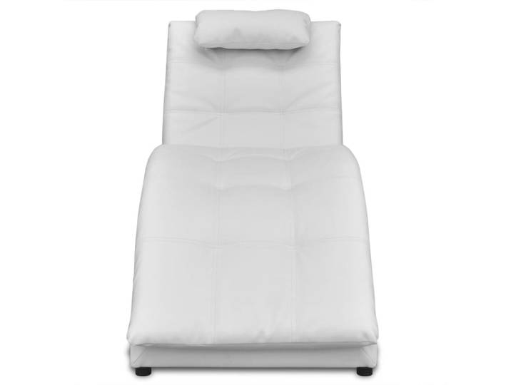 vidaXL Chaise longue avec coussin Blanc Similicuir