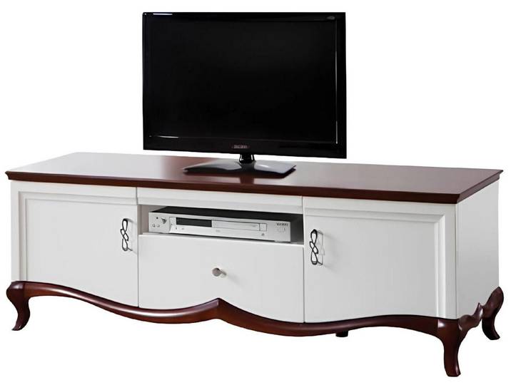 Xlmoebel TV-Schrank Modernes TV Lowboard mit Stauraum in Hochglanz Weiß (TV Lowboard) Hergestellt in Europa
