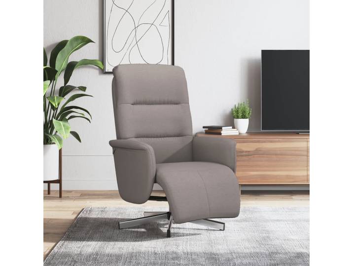 vidaXL Relaxsessel mit Fußteil Taupe Stoff