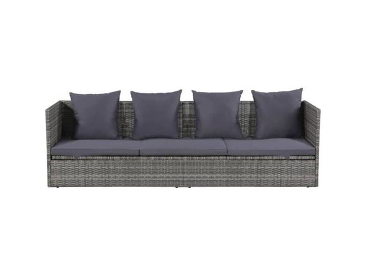 Canapé de jardin Lit de jardin-Mobilier d'extérieur Salon de Jardin Résine tressée Gris 200x60 cm -ALA