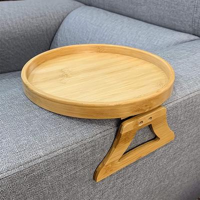 Discount Dollar Deals Sofa Tray Table Clip On Natural Wooden Armrest Tray For Coffee, Snacks Remote Sofa Tray Table Clip On Natural Wooden Armrest Tray For Coffee, Snacks Remote