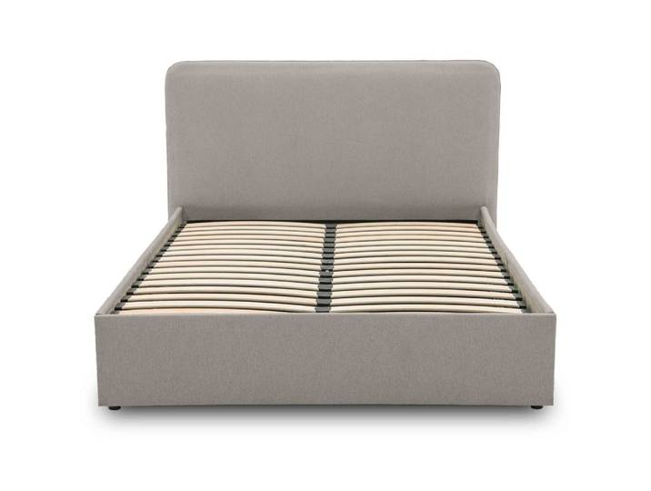 Lit coffre 140x190 en tissu beige