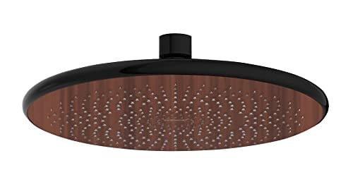 Wenko Regendouchekop Wood, waterbesparende douchekop in houtlook, Ø 22,5 cm, bruin/zwart