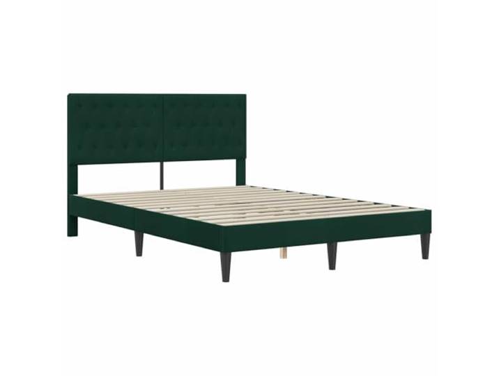 SKTQYQO Bettgestell Samt dunkelgrün 140 x 200 cm Feste Lattenroste, robustes Sperrholz, leicht zu reinigen, modernes Design