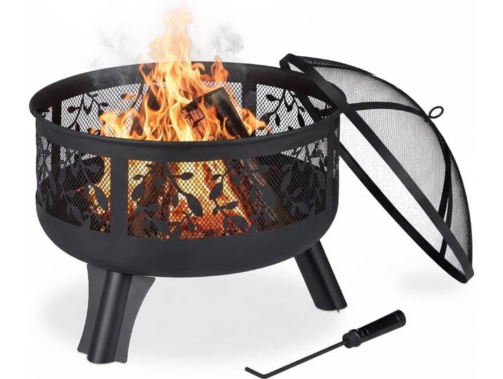 relaxdays 10032689_0 relaxdays Feuerschale schwarz 60\,0 cm