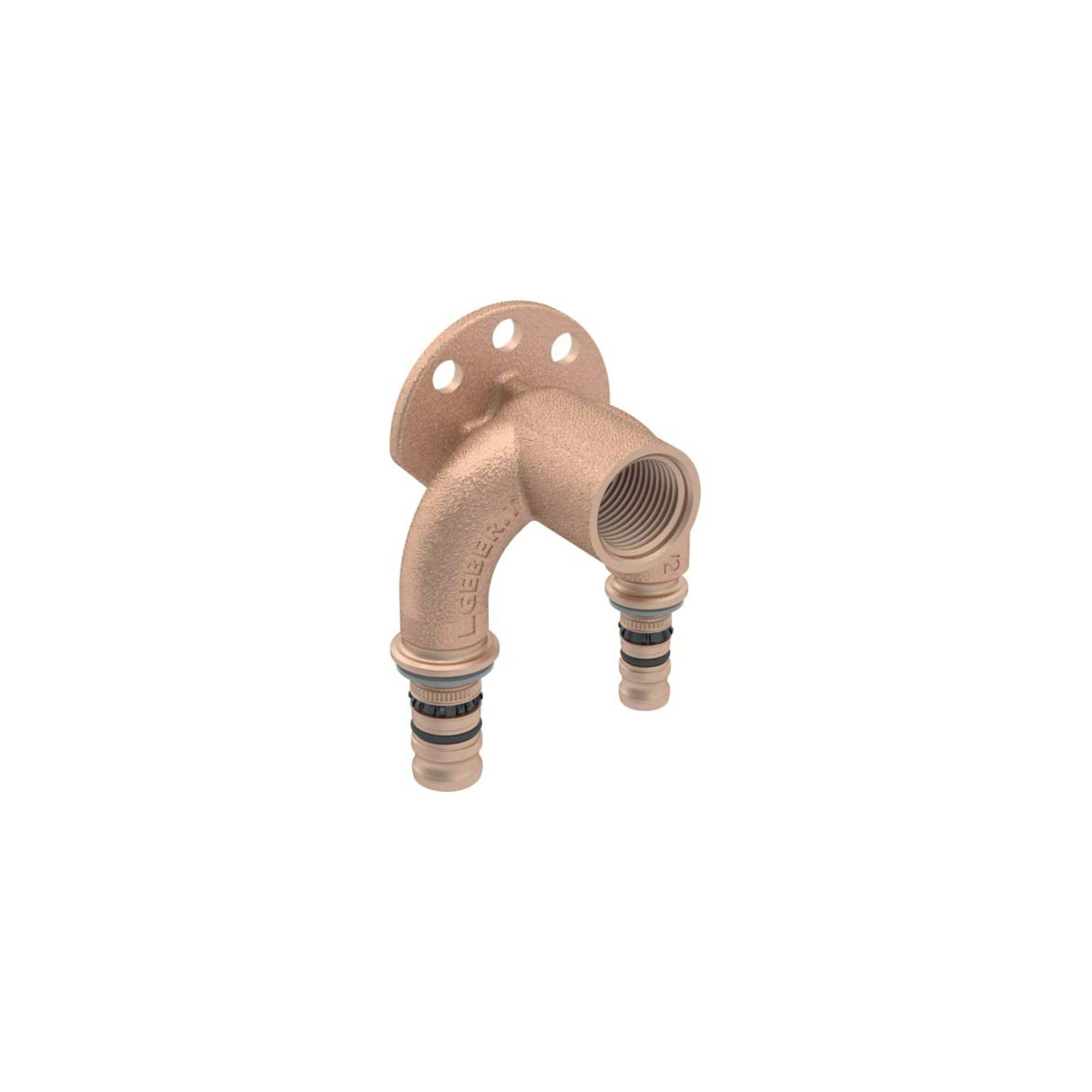 Geberit Doppelanschlusswinkel Mepla 26mmxRp 1/2x20mm, 90Grad, Rotguss (603275005)