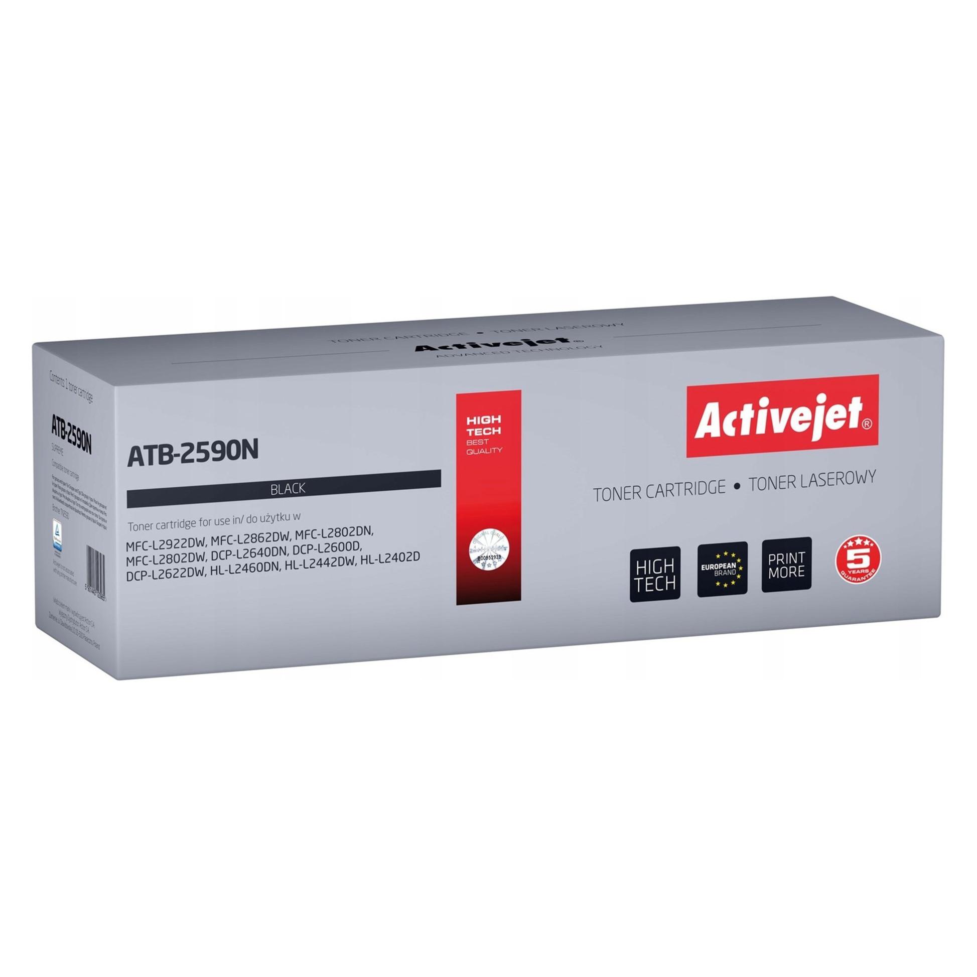 Activejet ATB-2590N Toner für Brother Drucker Ersatz Brother TN2590 Supreme 1200 Seiten schwarz) (BK) (ATB-2590N)