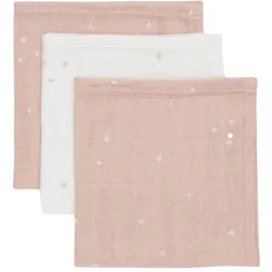 Jollein, Pucktuch + Nuscheli, Mulltuch Nuscheli 3er Set Wild Rose 31 cm x 31 cm (31 x 31 cm)