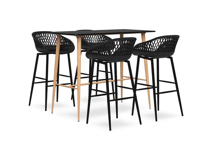 vidaXL 5-tlg. Bar-Set Schwarz