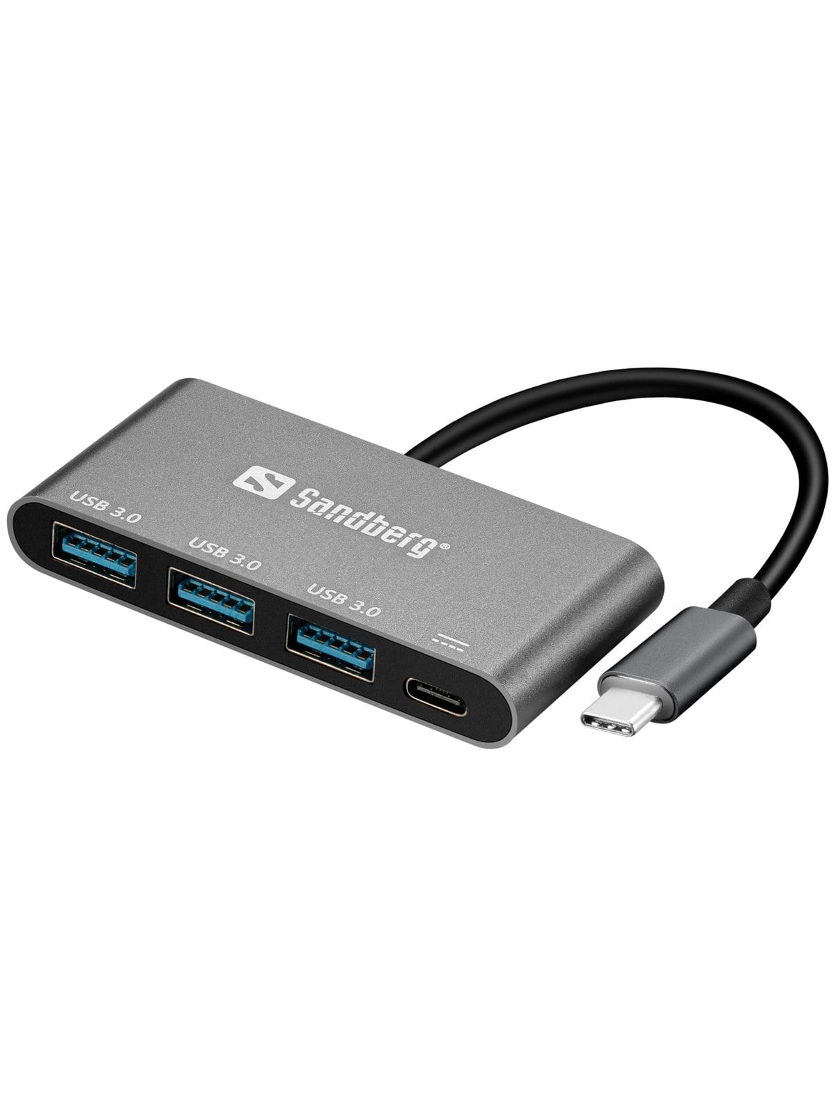 Sandberg USB-C zu 3 x USB 3.0 Konverter USB-Hubs - USB 3.0 - 4 - Schwarz