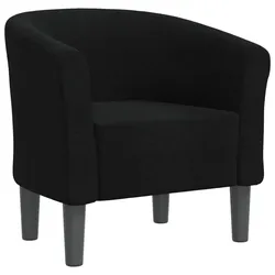 Décoshop26 - Lounge-Sessel mit bequemer Sitzfläche abgerundeter Rückenlehne modernem Design in schwarzem Stoff DEC026471 DEC026471
