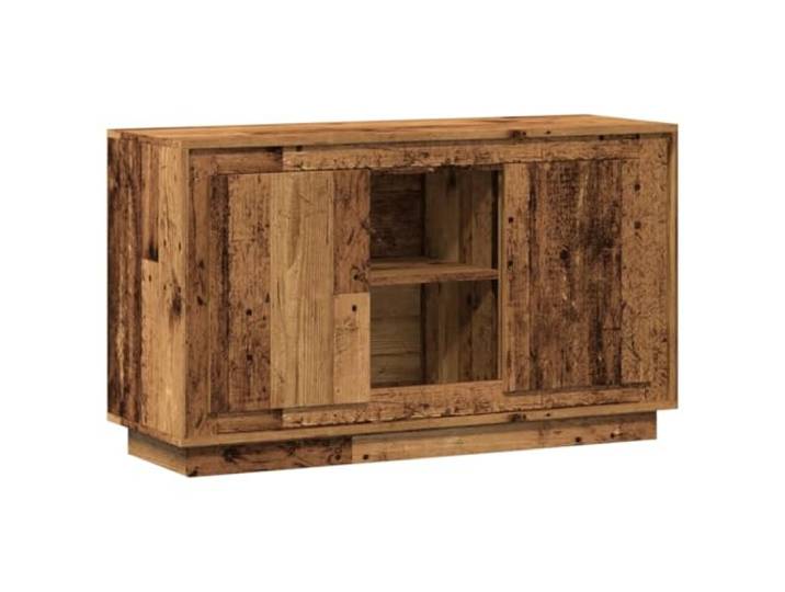 GHVBNMF Sideboard Altholz-Optik 102x35x60 cm Anrichte Holzwerkstoff Kompakter Kommodenschrank mit 6 Fächern und Türen für Wohnzimmer, Flur oder Schlafzimmer im rustikalen Design.