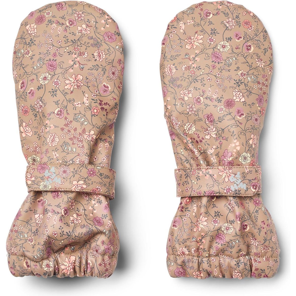 Wheat Rain Mittens Rily portabella flowers (9674) M 7788-972R GRS-9674-M/12-24m