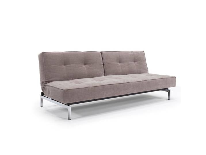 Klappsofa Splitback Innovation Living Bezug Trüffel silber, Designer Per Weiss, 200x79x89 cm