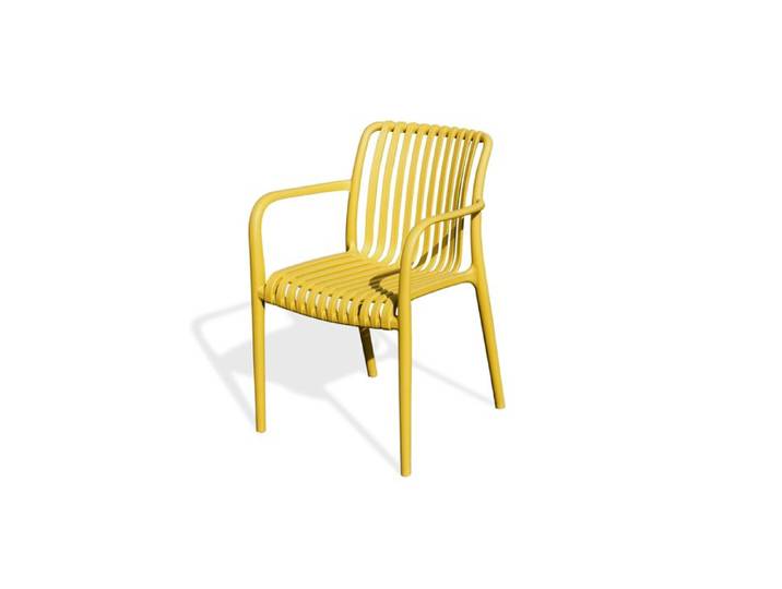 Fauteuil de jardin TIAGO en Polypropylène jaune moutarde