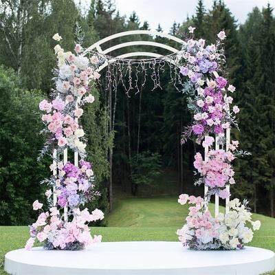 FATIVO Large White Wedding Arch Stand 3 Layer Garden Backdrop Frame