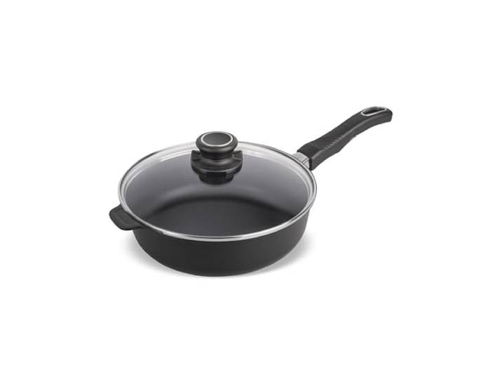 Set Original Gundel GUSS-Hochrandpfanne, Ø 24 cm, Höhe 7,5 cm, Bratpfanne mit Deckel, PFOA-frei, Akku-Therm Boden