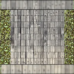 zaun|zu® Sichtschutzstreifen Holzwand & Kirschlorbeer - Bedruckter Sichtschutz 2,5m x 1,8m