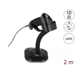 DELOCK Indusrie Barcode Scanner 1D mit Kabel und Halterung