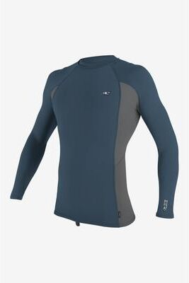 O'Neill s Premium Skins Long Sleeves Rash Guard in Blu Smoke, Size Small, Nylon/Spandex