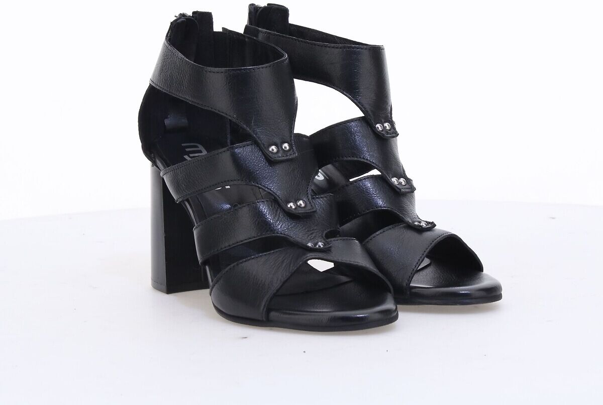 MJUS Sandales à talons, cuir, zippées au dos