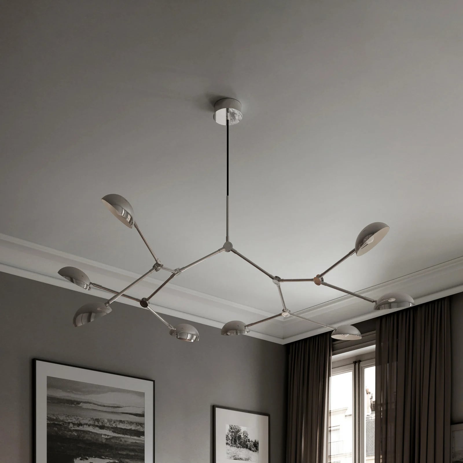101 Copenhagen Drop kroonluchter chroom - Aluminium - 8x E14 - 73 cm