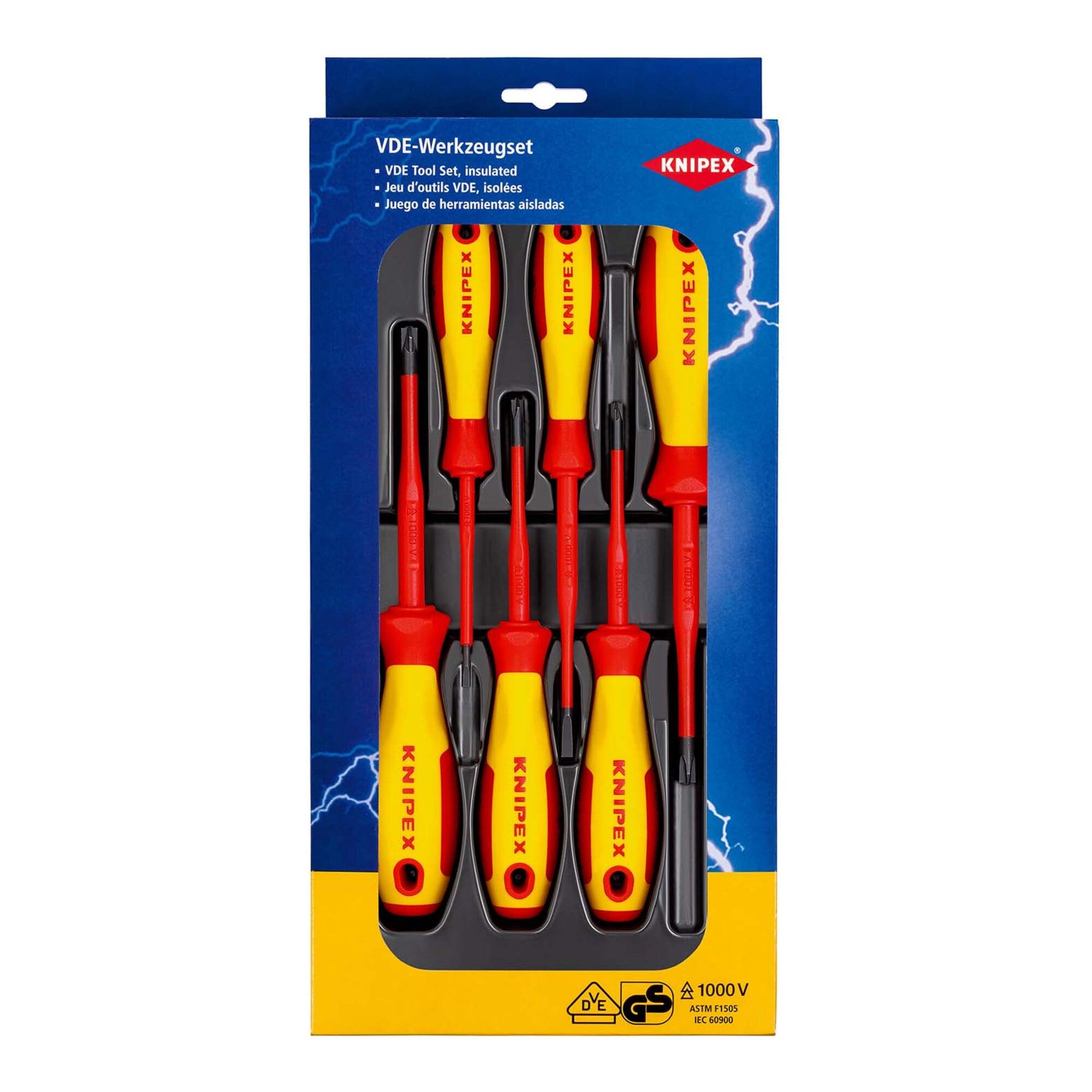 KNIPEX 00 20 12 V05 VDE Schraubendreher-Paket PlusMinus / Schlitz 6-teilig )