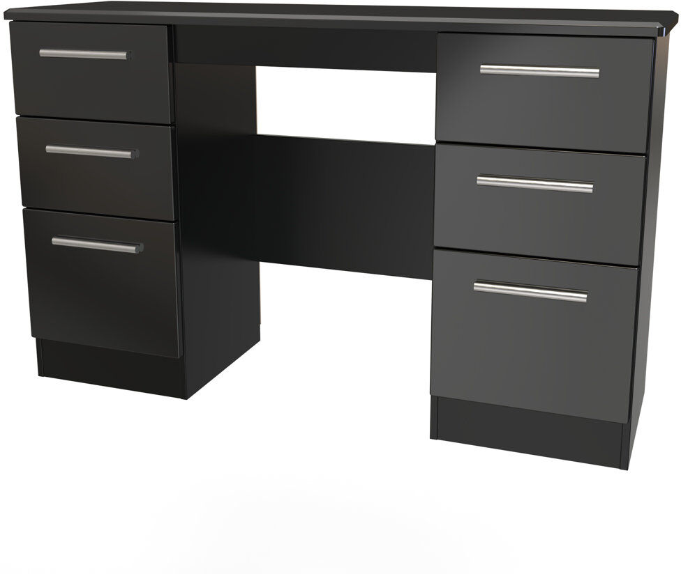 17 Stories Fully Assembled Yvette Dressing Table Cream/Black 79.5cm H X 127.5cm W X 41.5cm D