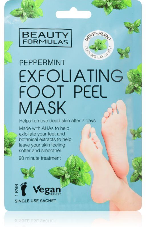 Beauty Formulas Peppermint masque exfoliant pieds 1 pcs