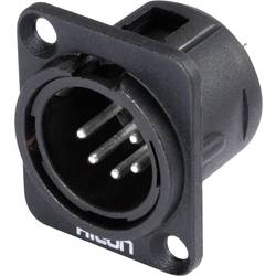 Hicon HI-X5DM-M XLR-Steckverbinder Flanschstecker, Kontakte gerade Polzahl: 5 Schwarz 1 St.