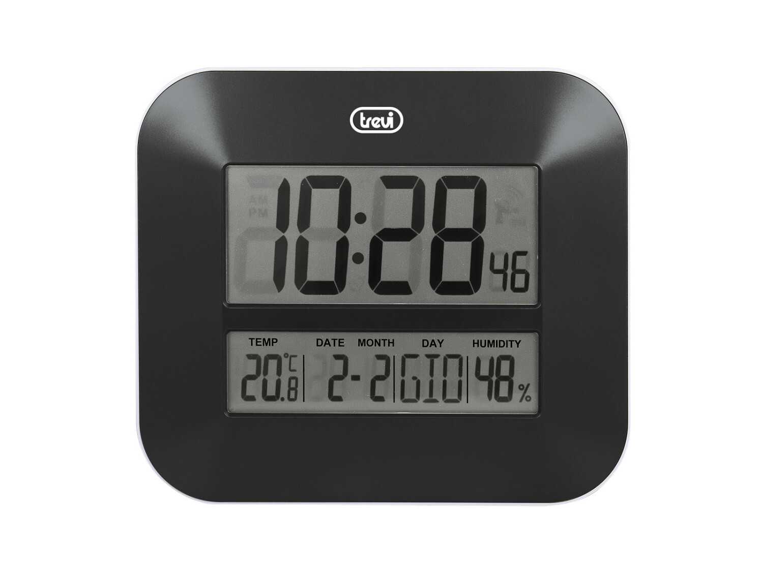 Trevi OM 3520 D Digitale wekker, Zwart, Modern design, B: 27 cm, D: 23,5 cm