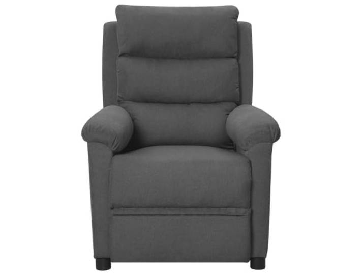 Relaxsessel Dunkelgrau Stoff Manuelle 3-Positionen-Liegefunktion,breite Armlehnen,atmungsaktiver Stoffbezug,Metall-und-Holzrahmen